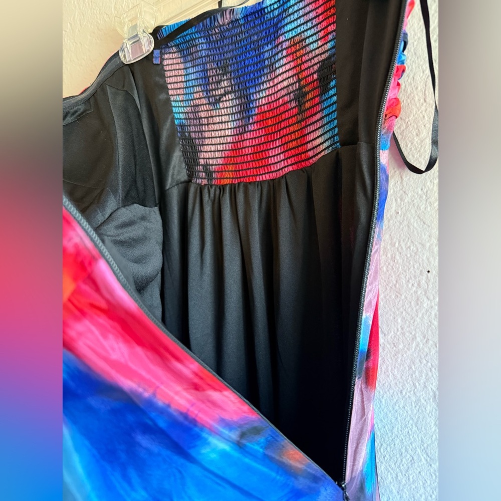 Jessica Simpson Twist Front Multicolor Strapless Maxi Dress Size 2 Formal Prom - Picture 7 of 8